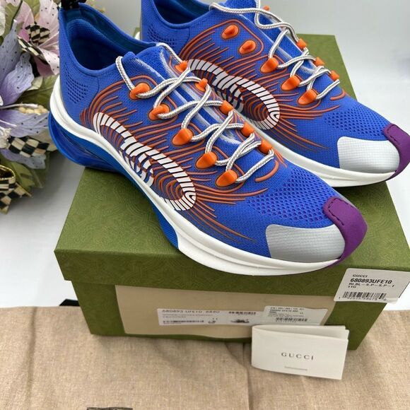 Men’s Gucci blue run low top sneaker size 11 made in Italy - Picture 2 of 9